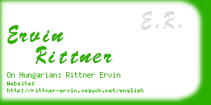 ervin rittner business card